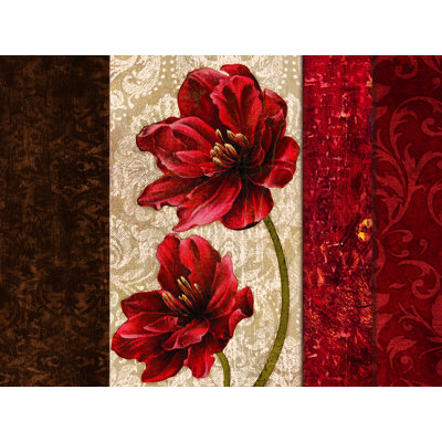 Fleurs rouges avec espace - reproduction sur toile tendue