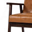 Chaise avec accoudoirs en cuir massif Mid-Century