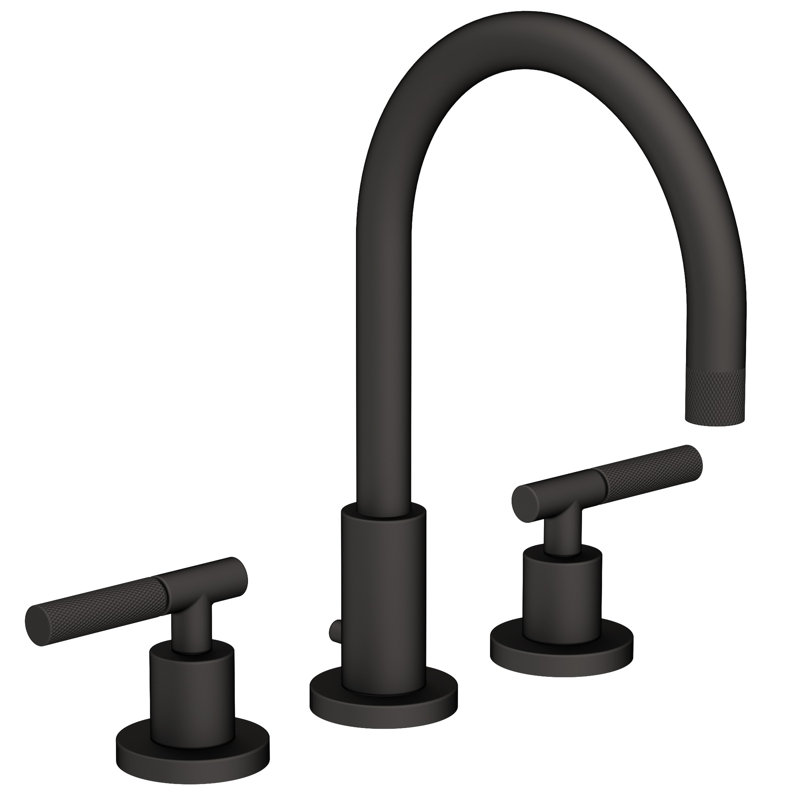 Muncy Widespread Bathroom Faucet with Drain Assembly, Flat Black