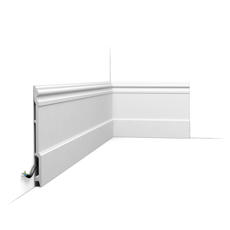 7/8 in D x 8-1/4 in W x 78-3/4 in L Primed White High Impact Polystyrene Baseboard Moulding