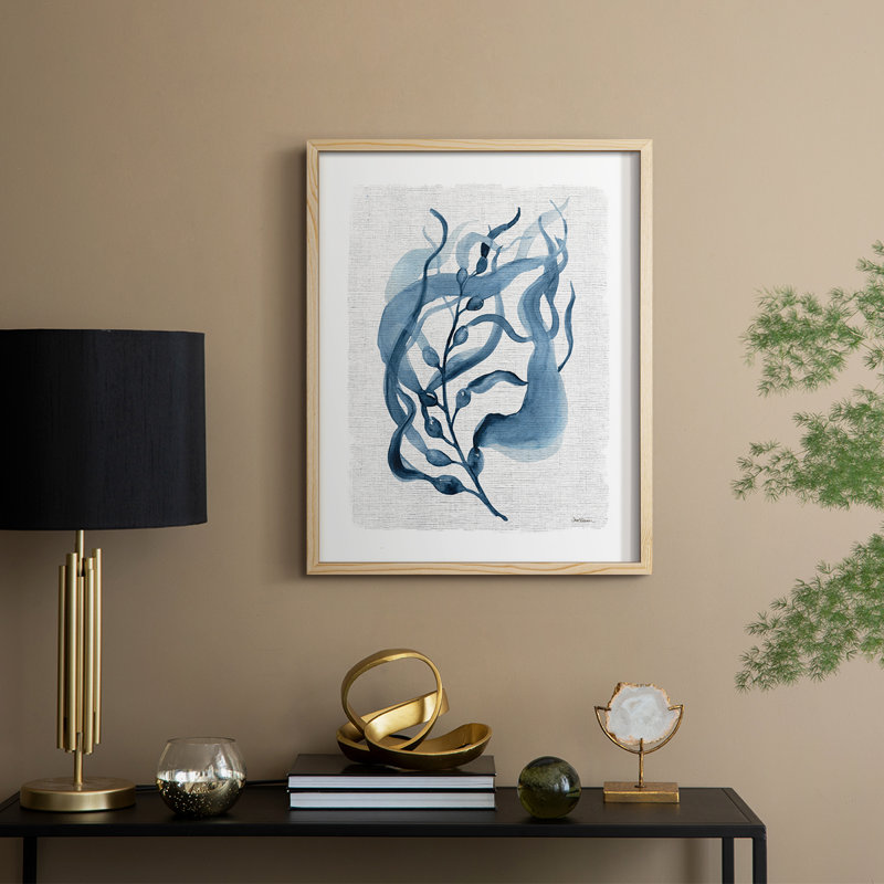 Reproduction encadrée marine en varech II - bois massif, Naturel, H 11 po x l 9 po
