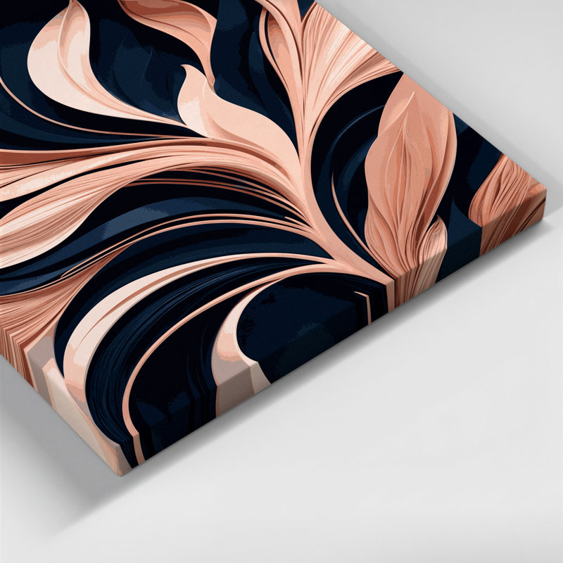 "Abstract Florals 45", art mural sur toile grise, H 20 po x l 16 po