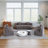 Chenille Curved Boneless Sectional Sofa With 6 Pillows,Curved Symmetrical Modular Semi Circular Sofa Sectional-447976393