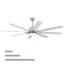 Ventilateur de plafond intelligent 52 po avec lumière DEL à intensité variable, 6 ventilateurs, 8 pales, télécommande intelligente-11377249-11377262