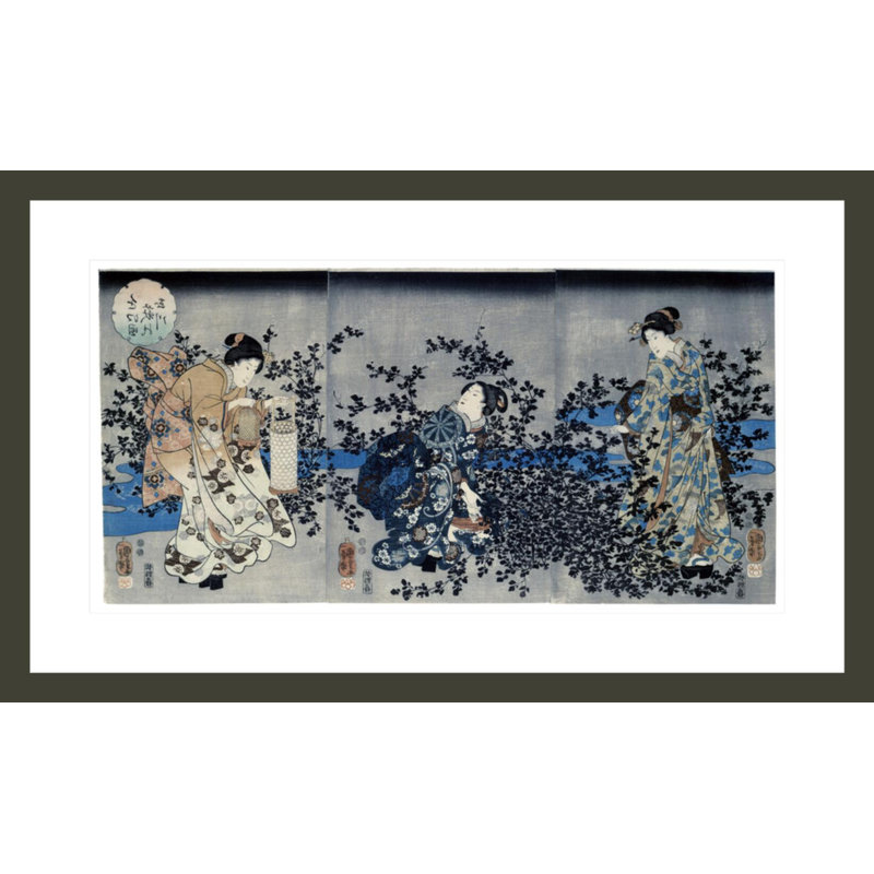 «Hagi Tama River in Omi Province» par Utagawa Kuniyoshi - impression giclée encadrée, H 17,97 po x l 29,5 po
