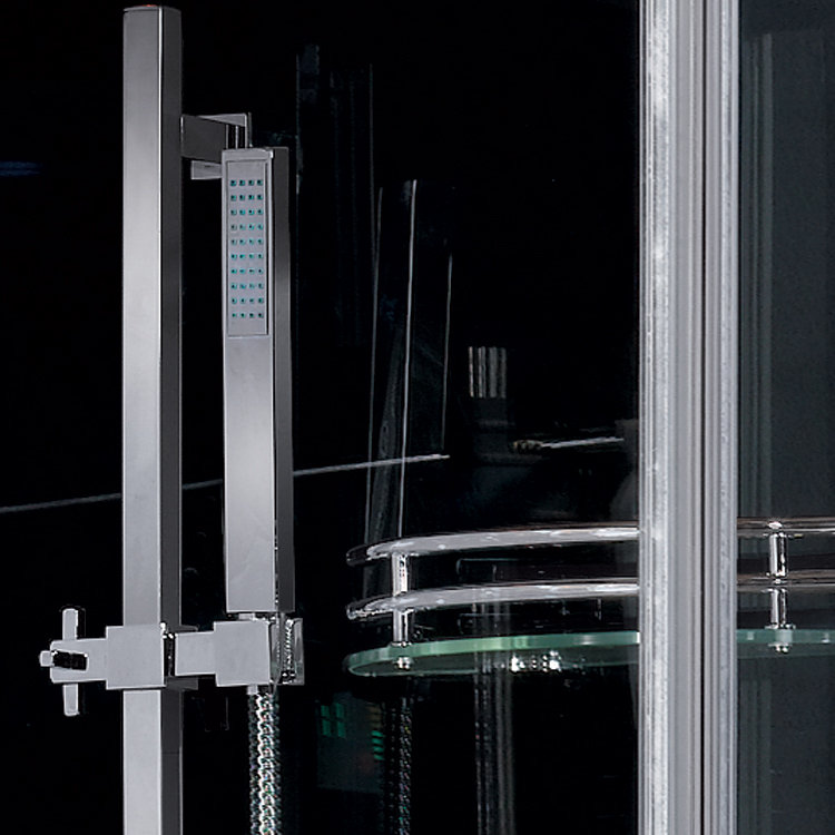 Douche à vapeur pour porte pivotante 39,3" x 35,4" x 89,2" avec configuration sur le côté gauche platinum