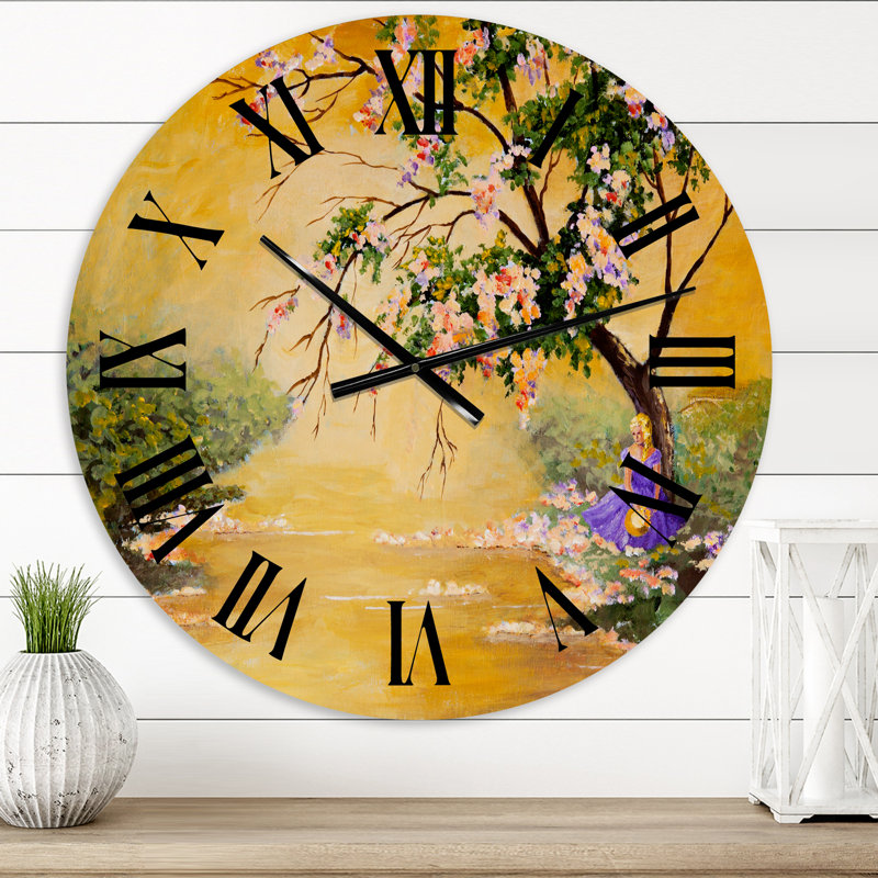 L'arbre en fleurs - Horloge murale traditionnelle, Surdimensionné