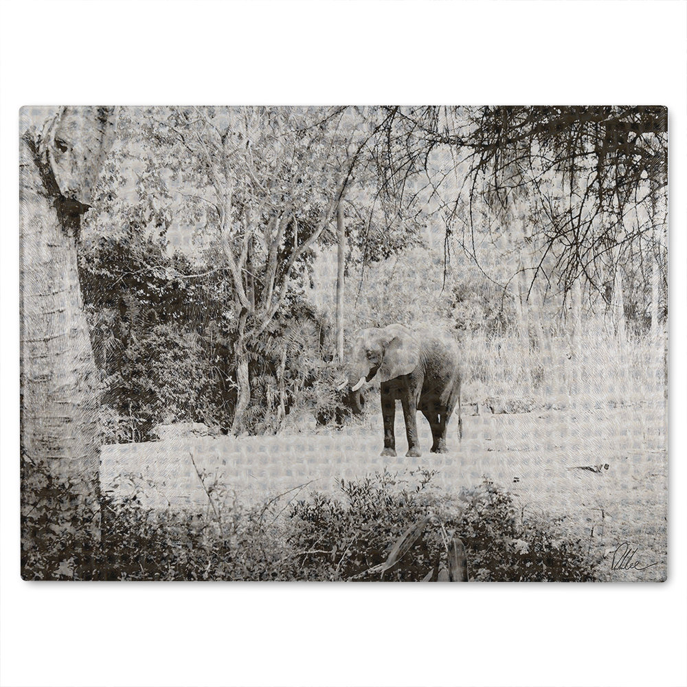 Elephant Jungle Glass Chopping Board