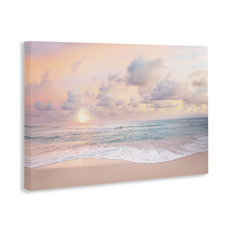 Toile côtière nuageuse, bord de mer, conception par Sissi et Seb, H 24 po x l 36 po