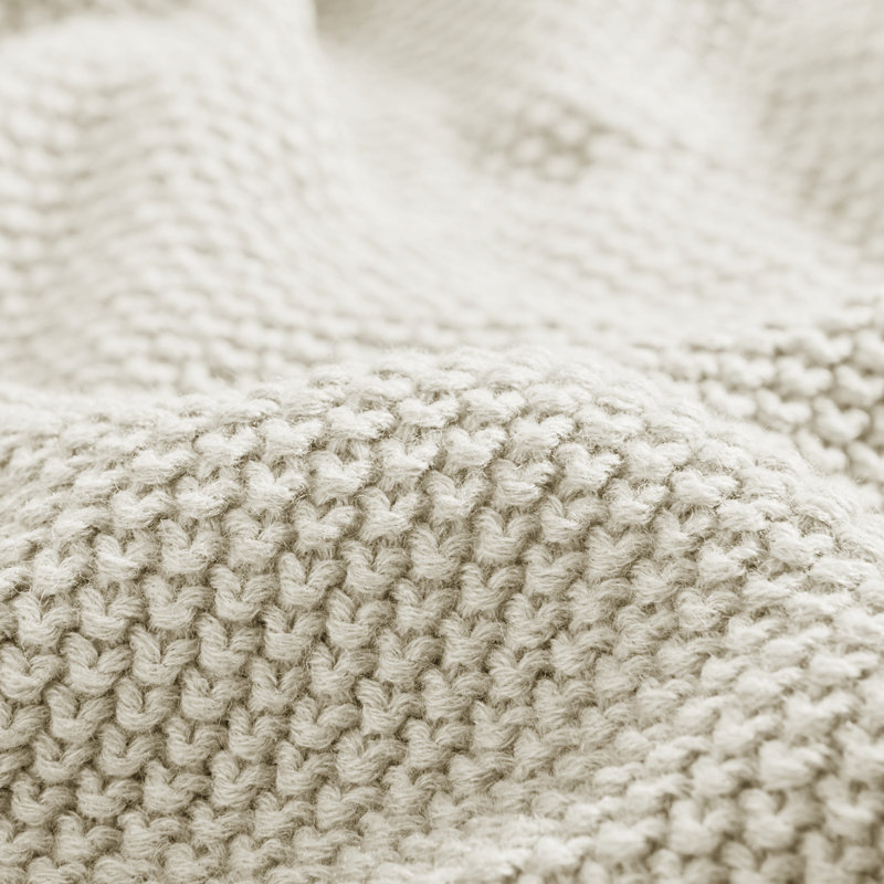 Ivory Twin Knitted Acrylic Machine Washable Blanket