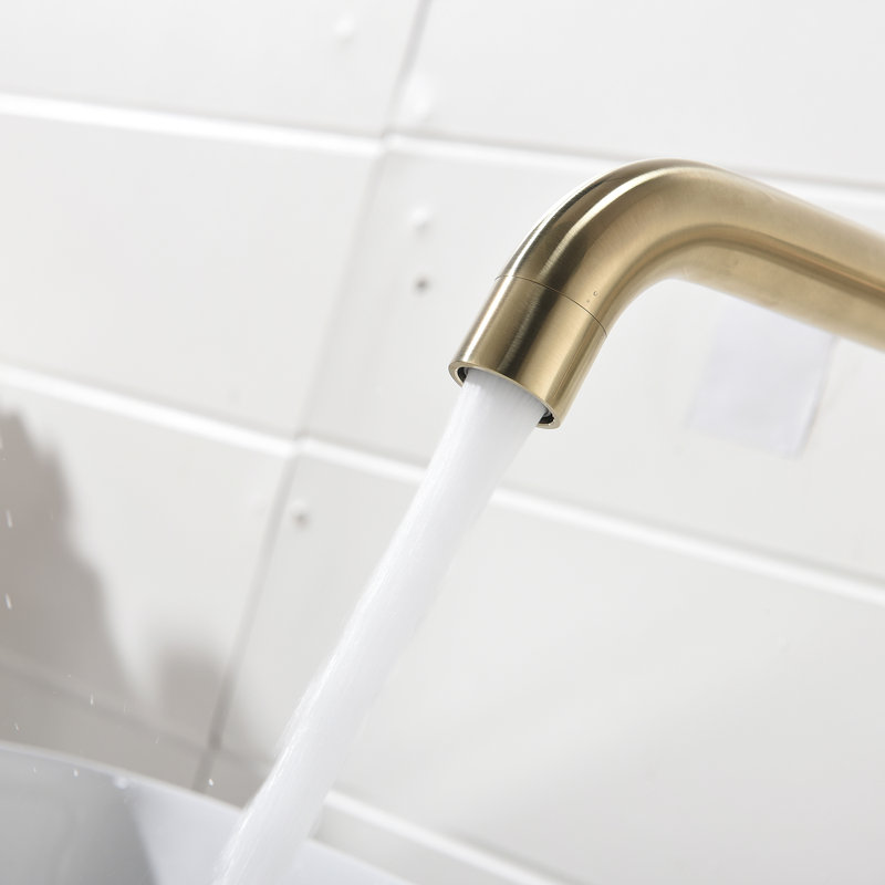 Single-handle Bathroom Faucet, Brushed Gold, Drain Assembly Included