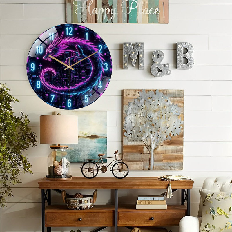 Horloge murale en verre Neon