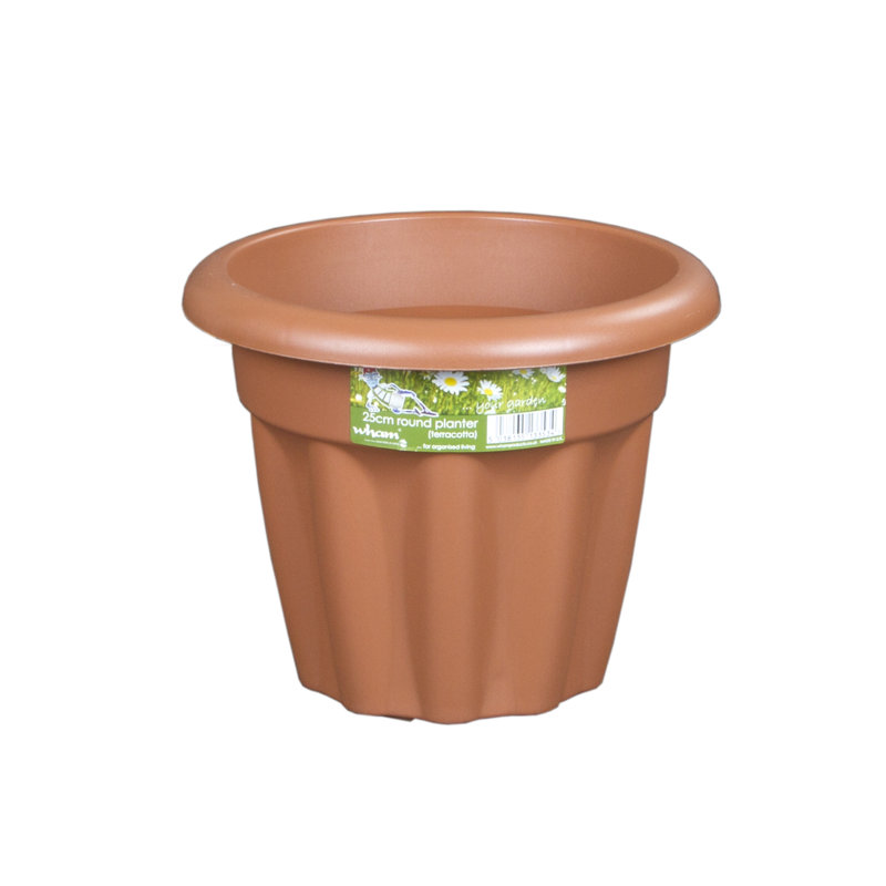 Wham Vista Round Planter Pack of 5, Terracotta, 3, 30.5cm H x 40cm W x 40cm D