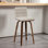 Bomia Swivel Upholstered Stool With Solid Wood Frame and L-Shaped PU Leather Back