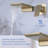 Modern Wall Mount Bathroom Sink Faucet – Waterfall Single Handle Wall Mounted Vanity Faucet with Solid Brass Body, Brushed gold-77392123