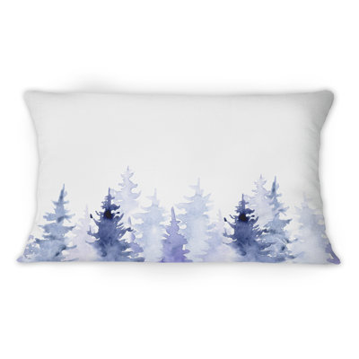 Dessin bleu de la forêt - coussin décoratif imprimé tropical 1