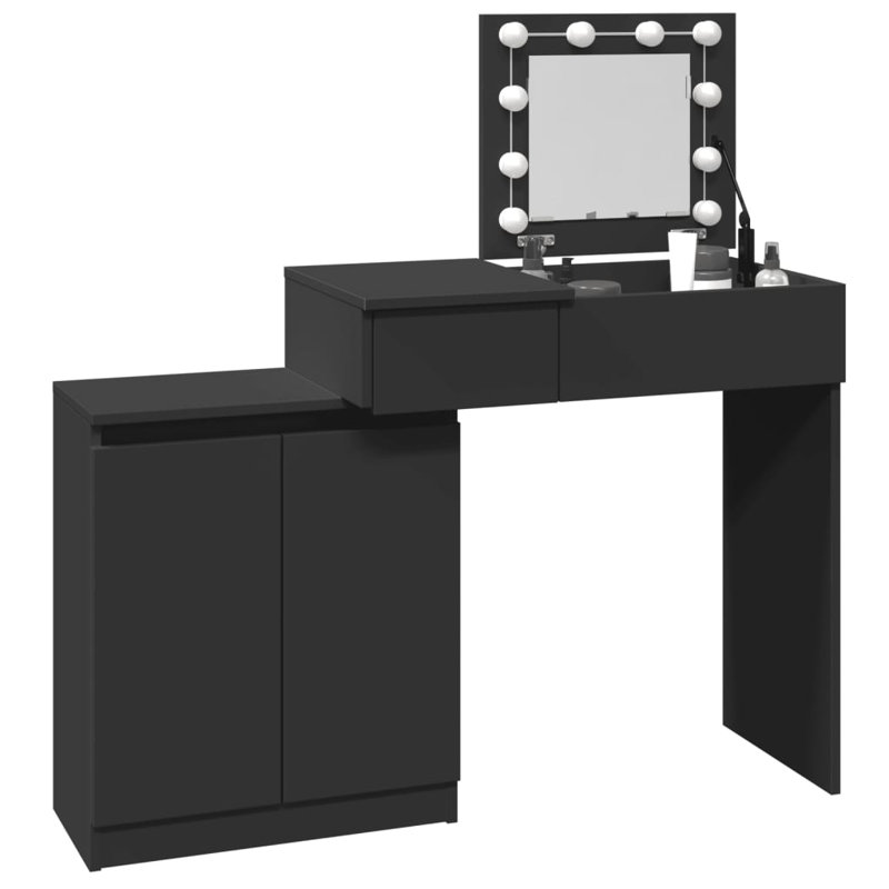 Dressing Table with Mirror, Black
