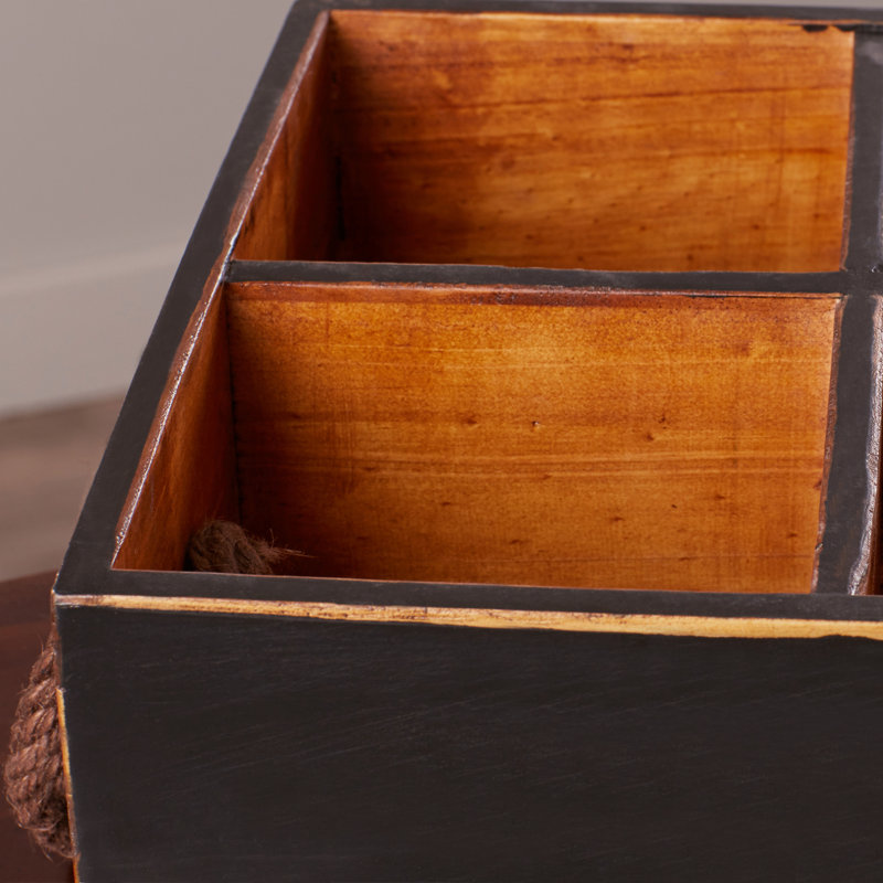 August Grove® Ira Solid Wood Decorative Bin, Black