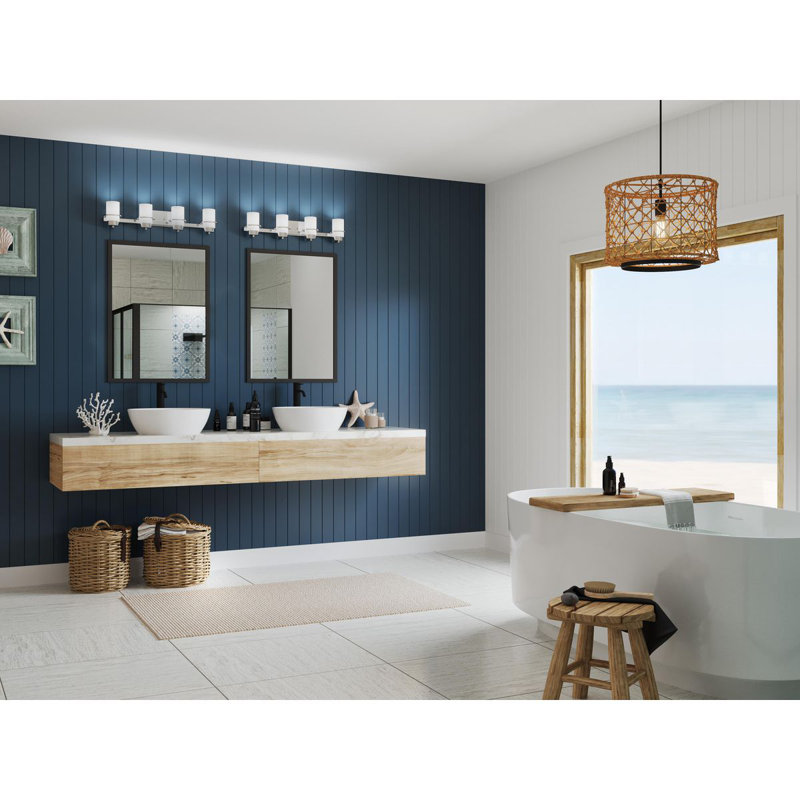 4 - Light Dimmable Vanity Light, Polished Chrome