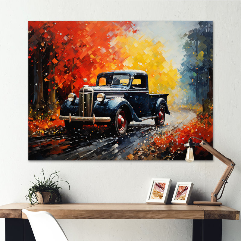 Camionnette colorée Road Legends II, Toile tendue, H 16 po x l 32 po x P 1 po