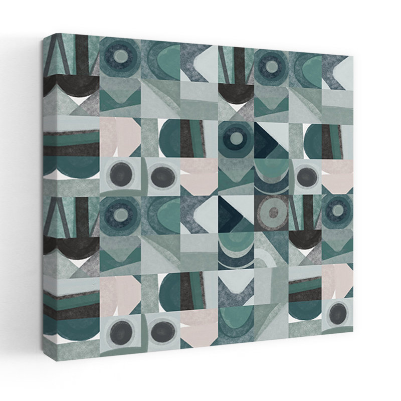Contemporary Art Abstract Geometric Modern Architecture Art by Little Dean - Wrapped Canvas Print, 45.72 cm H x 45.72 cm W