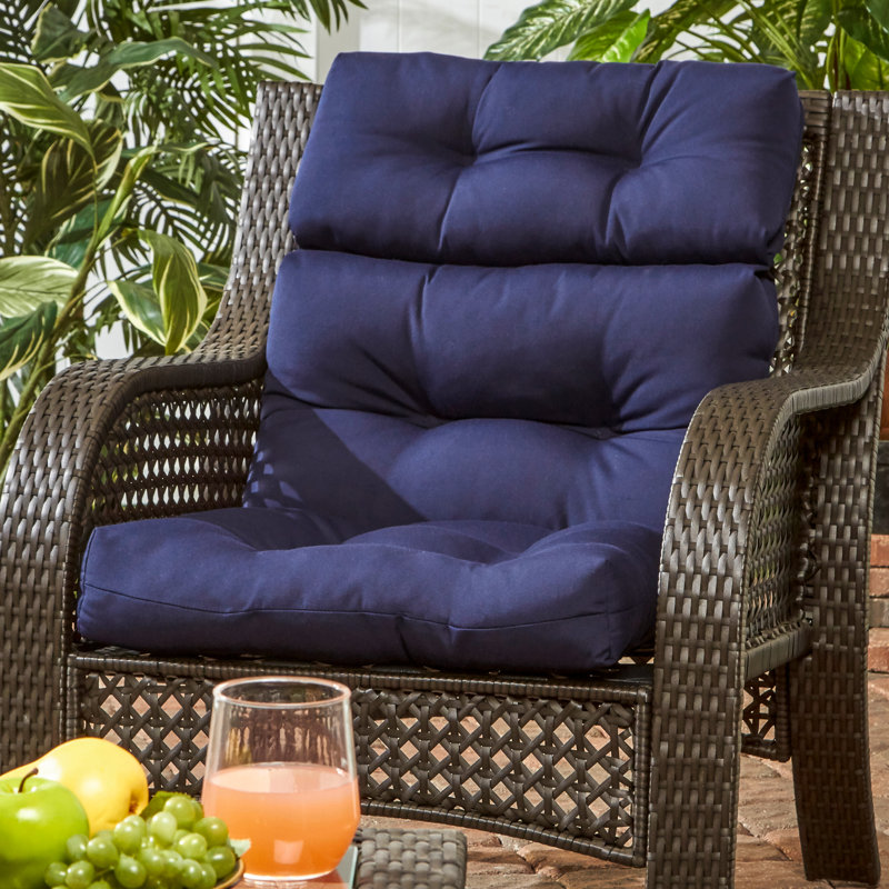 Lester Outdoor High Back Chair Cushion, Navy, 2