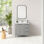 Guerra Meuble-lavabo autoportant à simple cuve gris impérial avec comptoir en quartz de Carrare
