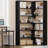 Corner Bookcase 6 Tiers with Baffles Industrial Large Corner Etagere Bookcase for Living Room Home Office-1226964059