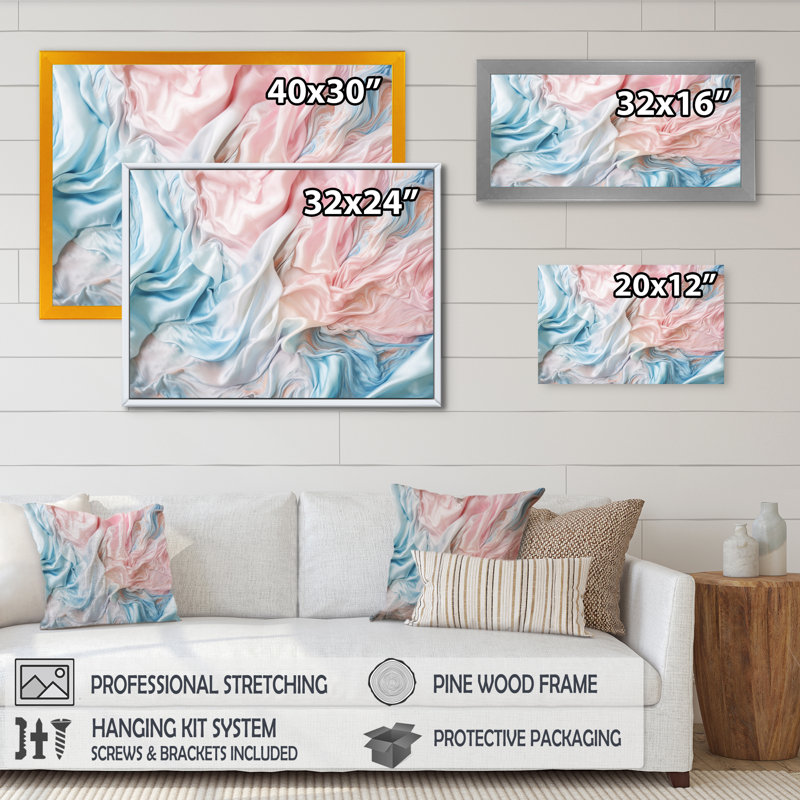 Rose bleu, couleurs dansantes I, Toile encadrée noire à coins fermés, H 12 po x l 20 po x P 1 po