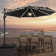 Haslingden 11' Lighted Cantilever Umbrella with Crank Lift Counter Weights Included