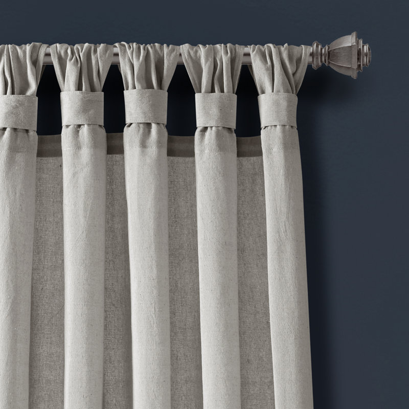 Paire de rideaux en toile de jute, L 45 po x L 84 po, Gris clair