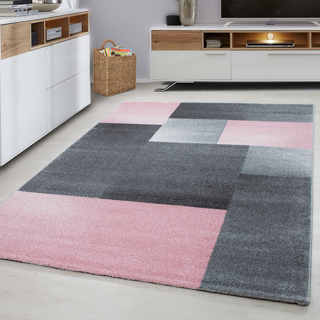Zipcode Design Koah Rosa/Grauer Teppich Größe: Rechteckig 80 x 150 cm