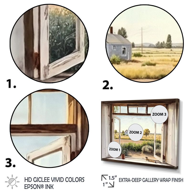 " Window To Landscape Views I ", Black Single Picture Framed, 12" H x 20" W x 1" D