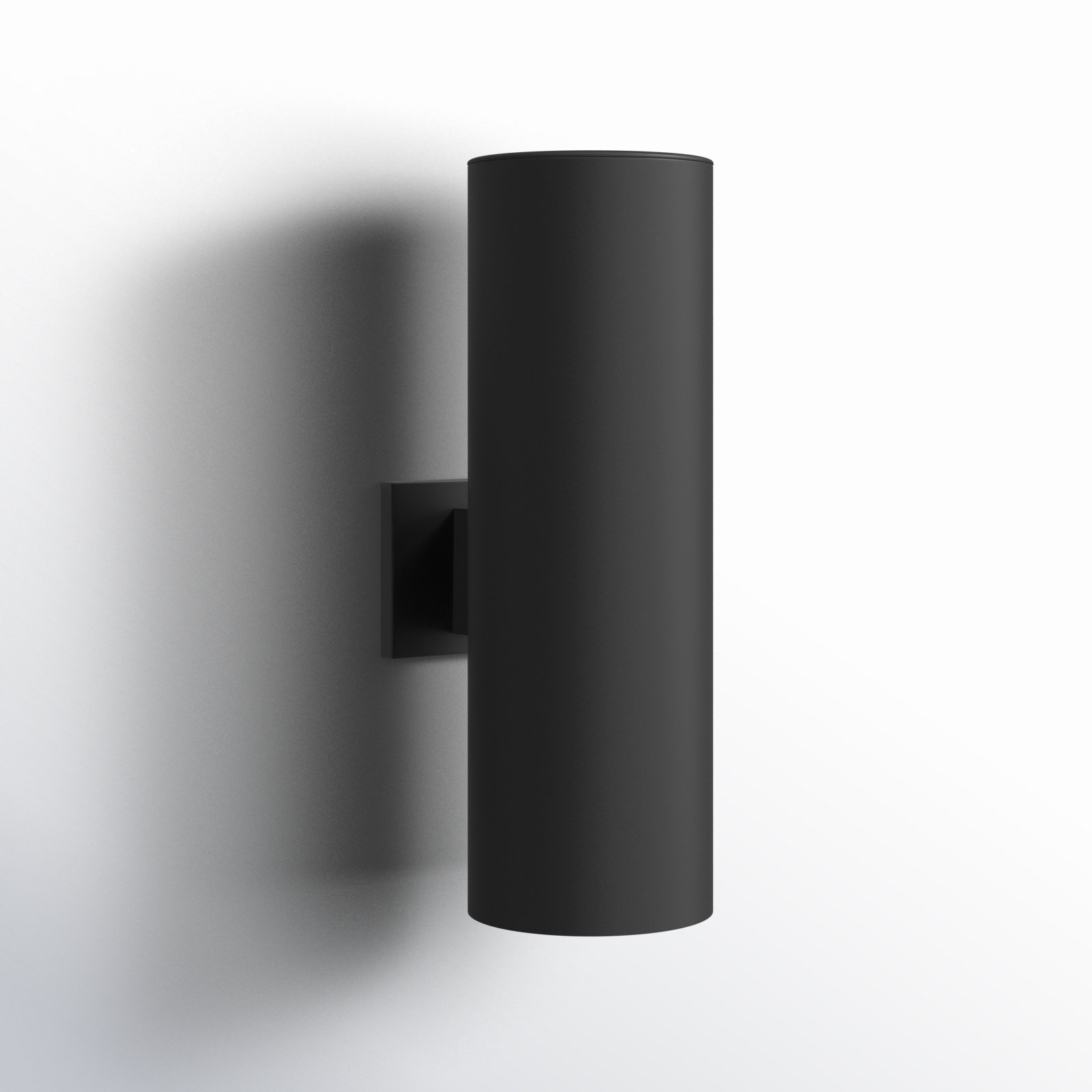 Dylan 2 Light Cylinder Outdoor Wall Light, 18.25" H x 6" W x 6" D, Black, No