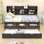 Amande Twin Wooden Captain Bed with Bookcase Headboard, Three Storage Drawers and Twin Trundle-729536891