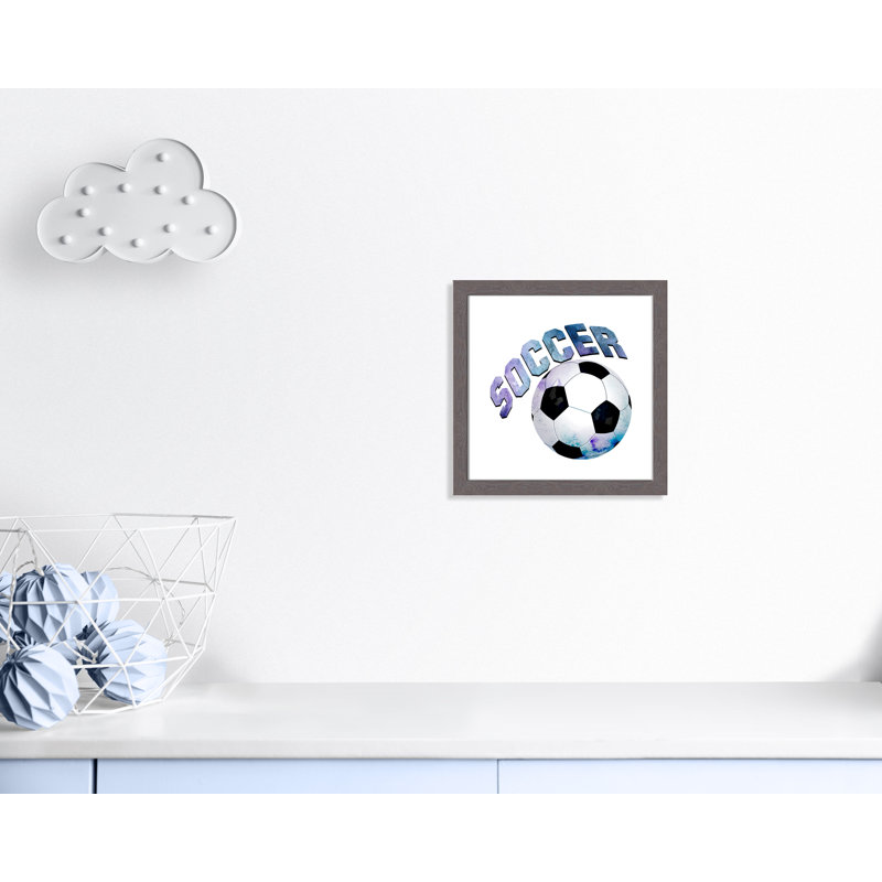 Fille de football 1, H 16 po x l 16 po x P 0,63 po, Encadrement fil du bois gris