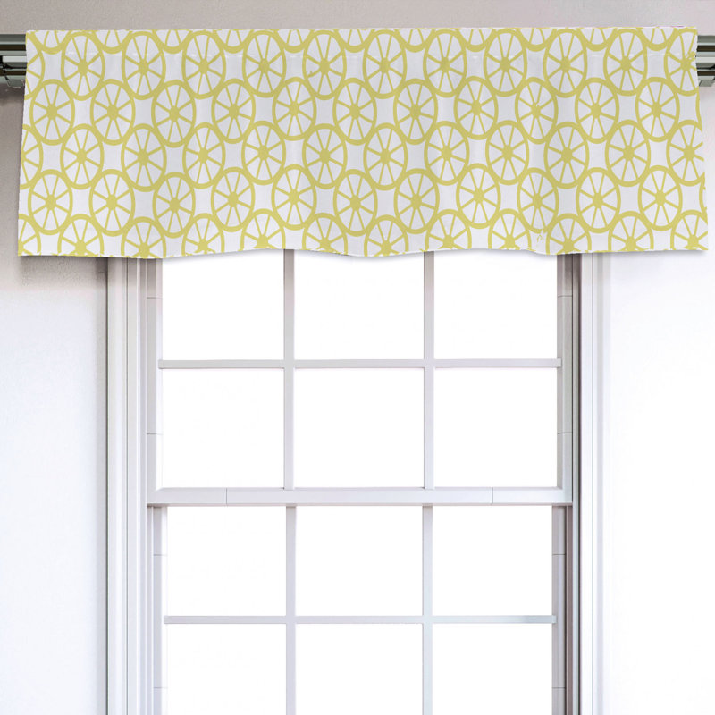 Sateen Geometric Ruffled Window Valance