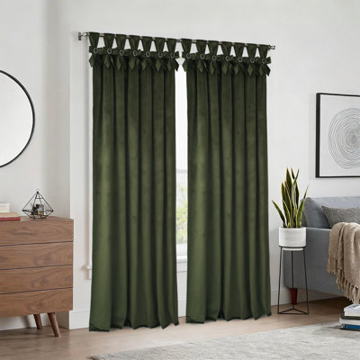 Luxury Velvet Curtains - 52X89 Inches, Thick And Light-Blocking, With Pearl Button Tiebacks