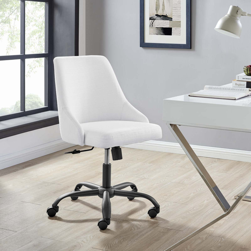 Designate Swivel Upholstered Office Chair, White