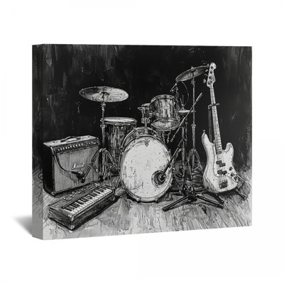 Music Instruments Canvas Wrap - Music Wall Decor
