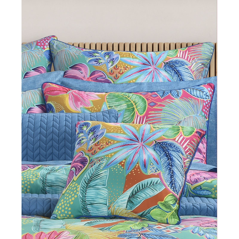 Hana Turquoise Polyester Piece Sham