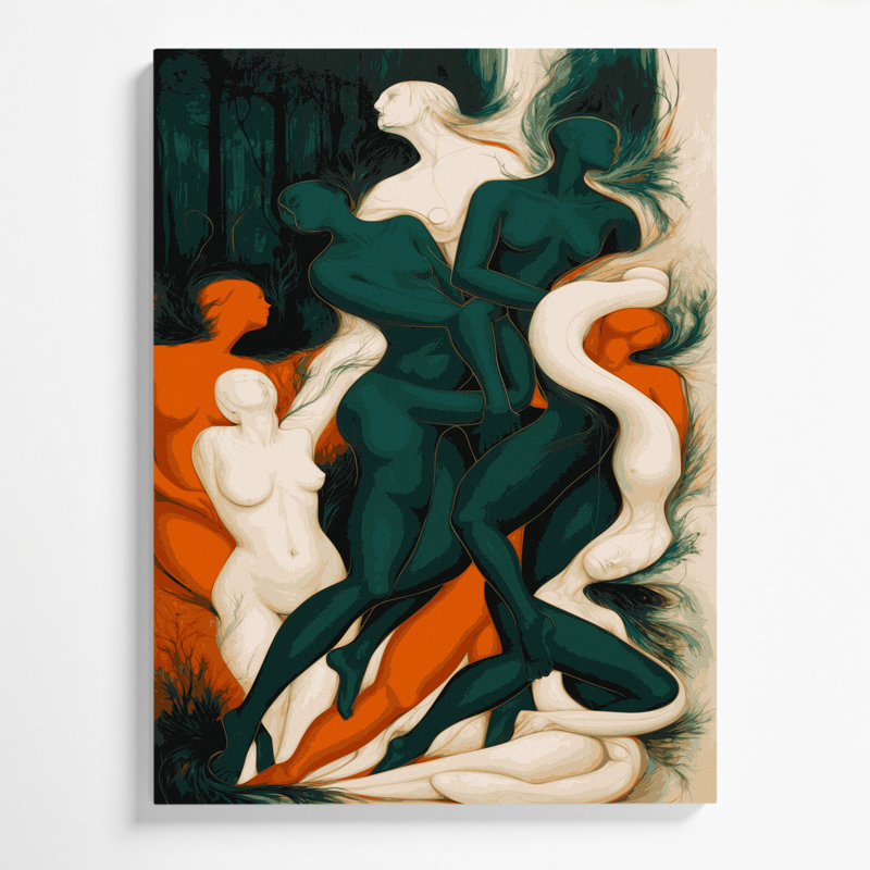 Abstract Figurative 70 Green Canvas Wall Art