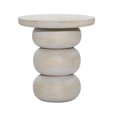 Gakona Whitewashed Mango Wood End Table