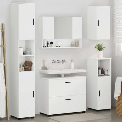 Wall Mounted Required Bathroom Storage Furniture Set