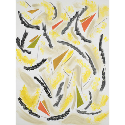 Joyce Creiger " Yellow And Green Feathers " by Joyce Creiger Painting Print