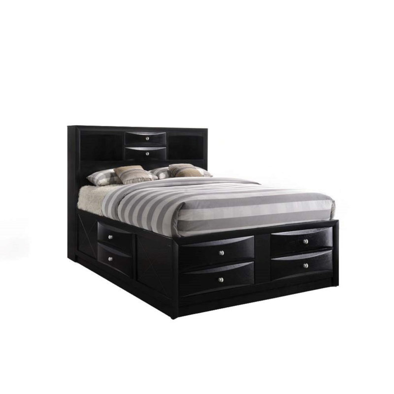 Avila Bed W/Storage, Full, Black