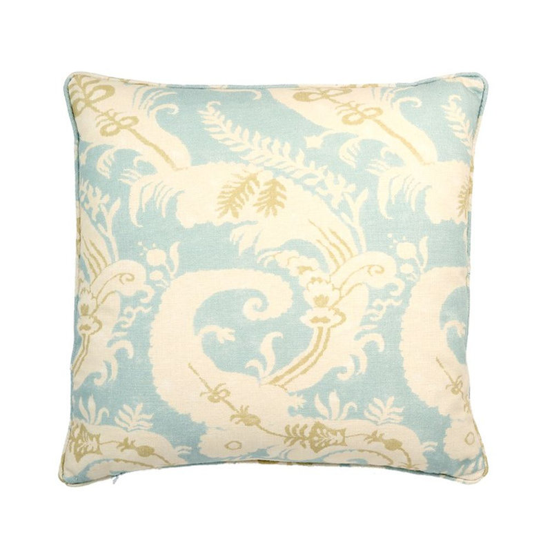 Housse et insert de coussin carré Vienna, Bleu, H 20 po x l 20 po x P 6,5 po, Polyester/ Bourre en polyester