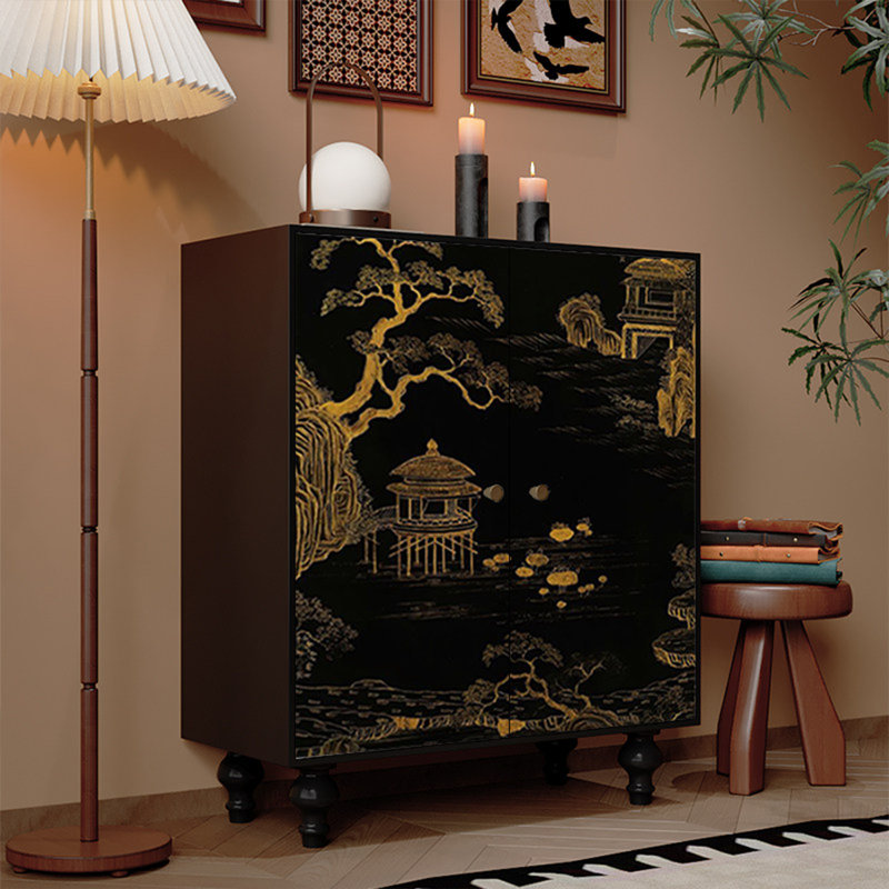 Armoire de rangement multifonctionnelle en bois massif pour hall d'entrée