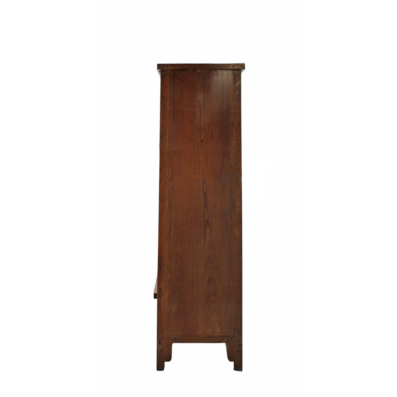 Antique Square-Corner Elm Armoire