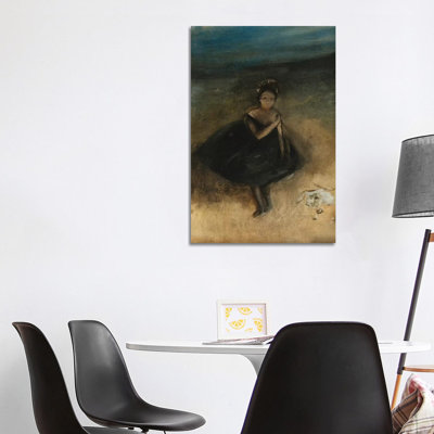 Dancer With A Bouquet by Edgar Degas - Wrapped Canvas Painting